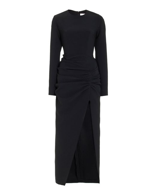 Carolina Herrera Black Stretch Crepe Midi Dress