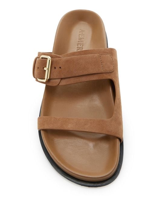 A.Emery Brown Prince Leather Slide Sandals