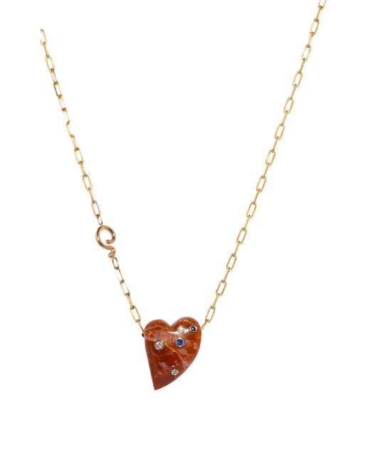 Bleecker and Prince White Passion 14K Jasper; Multi-Gem Charm