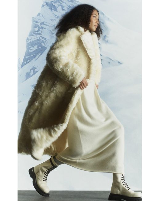 Bottega Veneta White Lug Lace-up Boot Military Calf