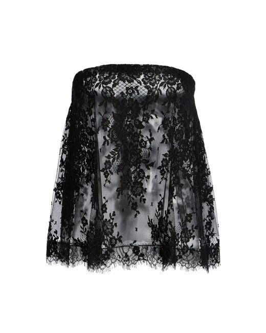 Rodarte Black Semi-Sheer Cotton-Blend Lace Top