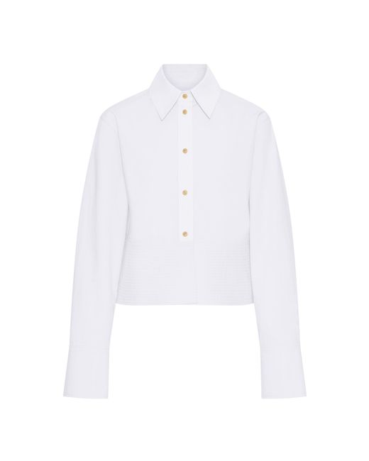 OSSOU White Claude Button-Front Cotton Shirt