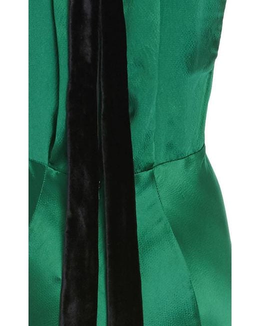 Saloni Michelle Silk High Neck Dress in Green | Lyst