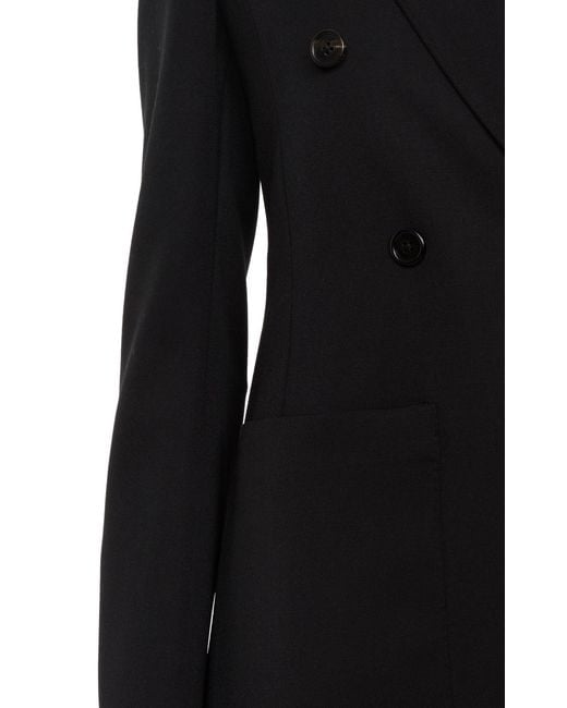 Chloé Black Double-Breasted Grain De Poudre Wool Blazer