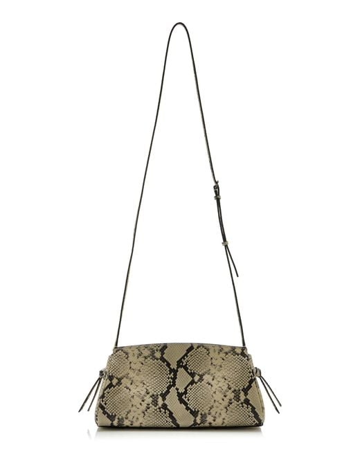 Staud Natural Maude Convertible Snake-Effect Leather Clutch