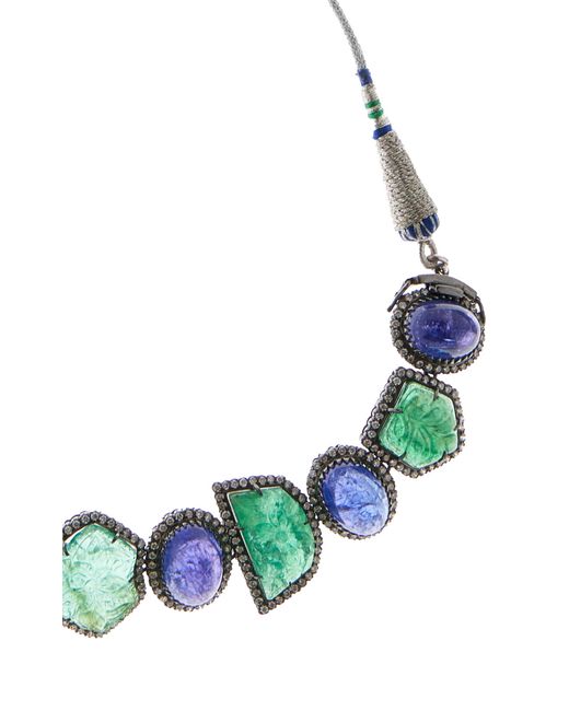 Amrapali Blue One-of-a-kind Rajasthan Emerald, Tanzanite Bracelet/choker