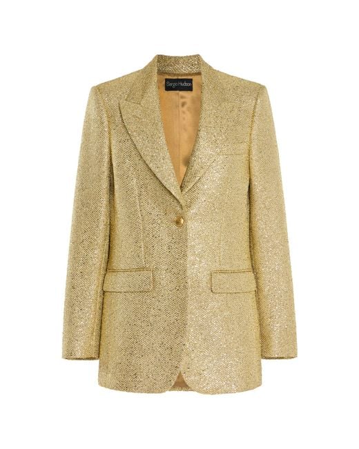 Sergio Hudson Natural Sequined Blazer