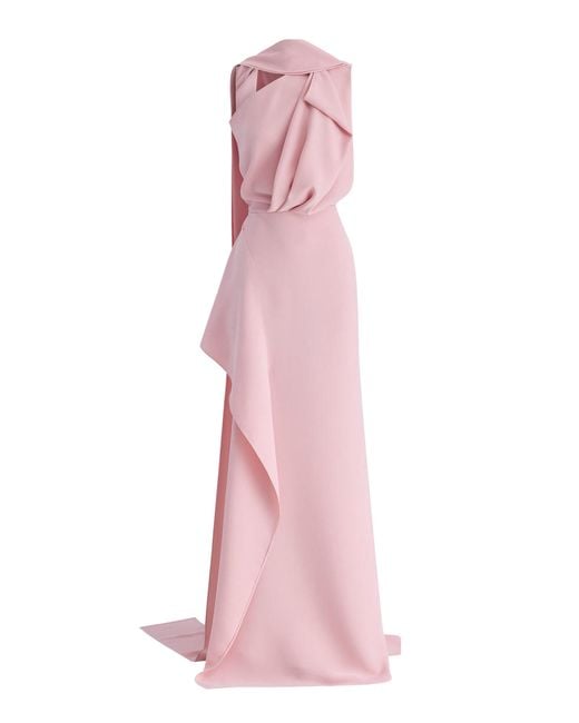 Maticevski Pink Priority Draped Crepe Gown