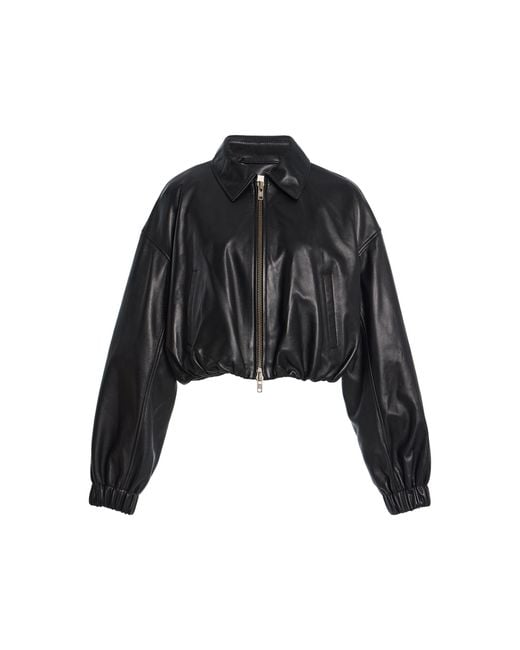 Ulla Johnson Black Gigi Cropped Leather Jacket