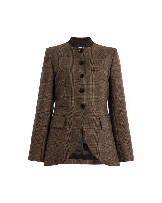 By Malene Birger Brown Claye Checked Virgin Wool Jacket