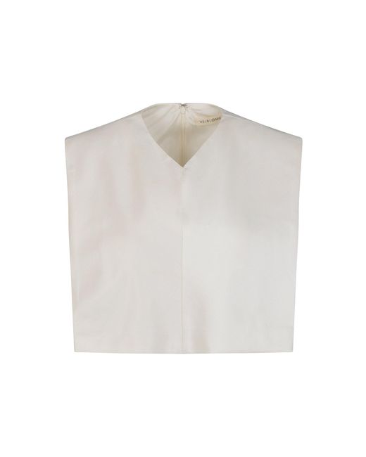 Heirlome White Gemma Cropped Silk Top