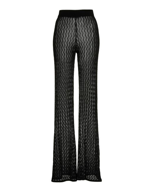 Sophia Pointelle-knit Flared Pants 