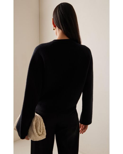 Totême  Black Hammered-button Wool-cashmere Cardigan