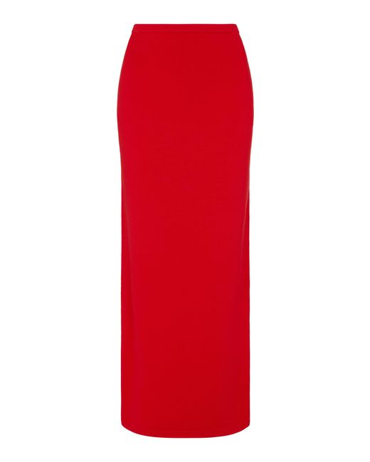 AEXAE Red Technical-knit Maxi Skirt