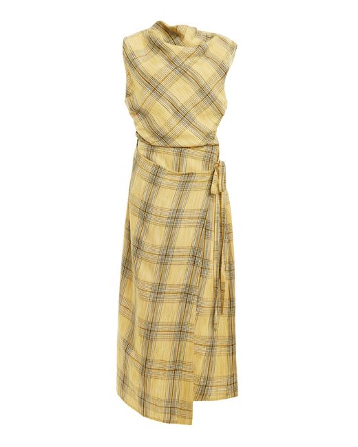 Jonathan Simkhai Metallic Crofton Linen Midi Dress