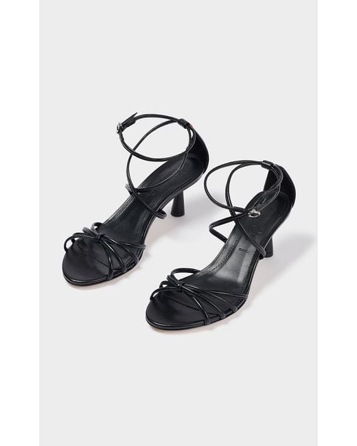 Aeyde Black Luella Nappa Leather Heeled Sandals