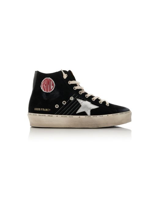 Golden Goose Deluxe Brand Black Hi Francy Suede Platform Sneakers