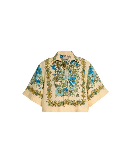 ALÉMAIS Multicolor Sophia Collared Linen Top