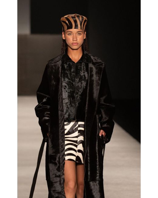 ZUT Black Tiger Printed Pillbox Hat