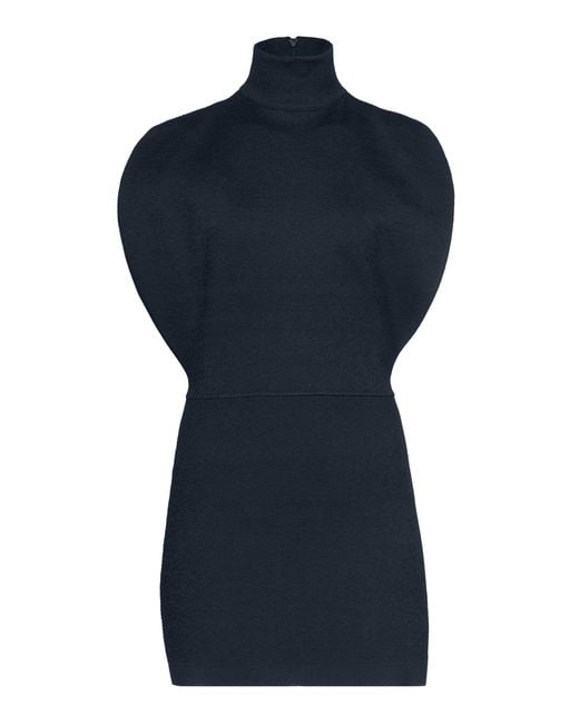 Alaïa Blue Knit Cinched Mini Dress