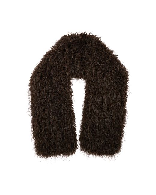 Apparis Black Dame Faux Mongolian Fur Shawl