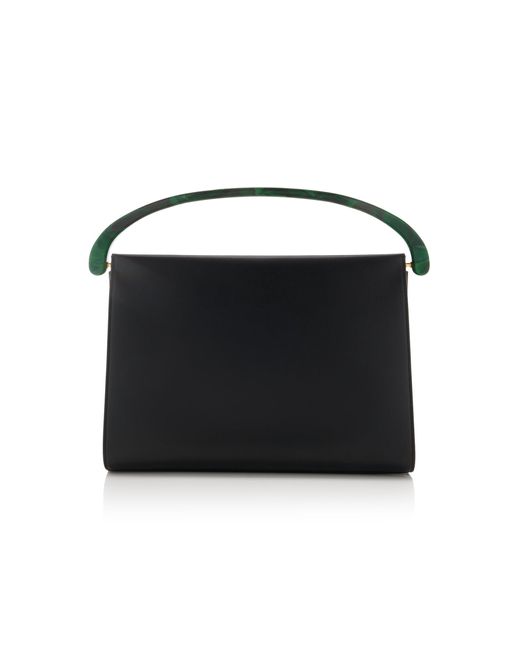 Dries Van Noten Black Leather Top Handle Bag