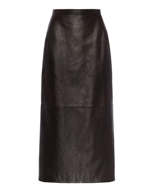 Magda Butrym Black Paneled Leather Midi Skirt