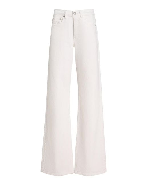 DL1961 White Bella Mid-Rise Slim Bootcut Jeans