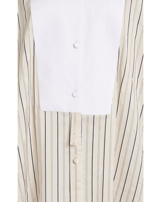 Stella McCartney White Plastron Silk-blend Shirt