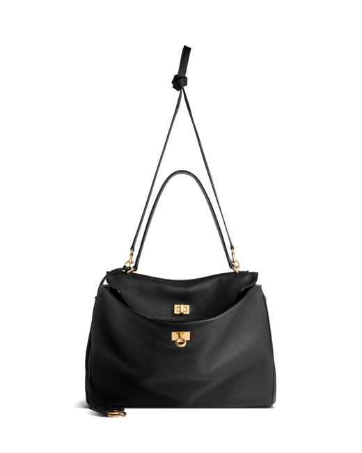 Balenciaga Black Rodeo Medium Grained-Leather Top Handle Bag