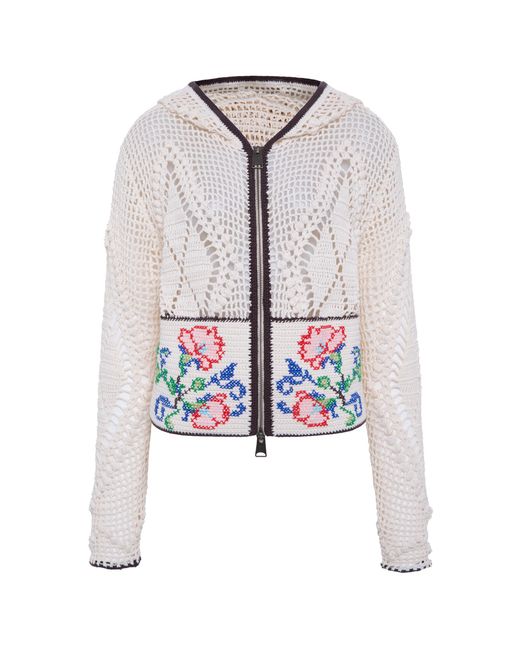 Siedres White Edith Cotton Crochet Jacket