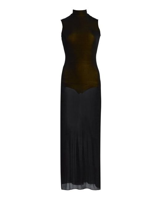 Burc Akyol Black Yacht Sheer-Knit Midi Dress