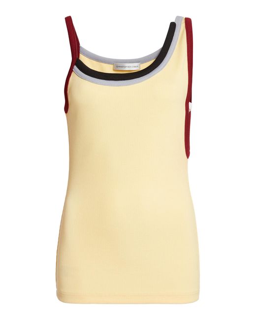 Christopher Esber Yellow Asymmetric Multi Verner Tank Top