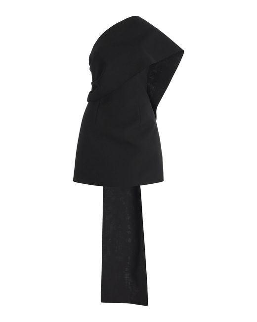 Rohe Black Short Sculptural Sash Dress