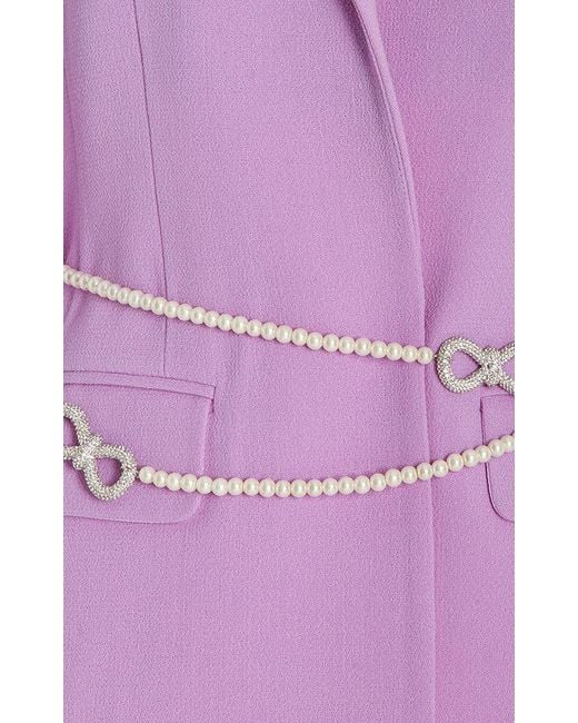 Mach & Mach Crystal-embellished Wool Mini Blazer Dress in Purple | Lyst