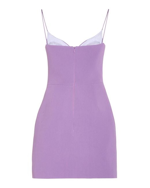 David Koma Embellished Floral-appliqu Cady Mini Dress in Purple | Lyst