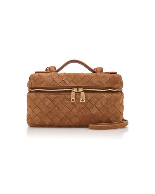 Bottega Veneta Brown Bang Bang Intrecciato Suede Bag