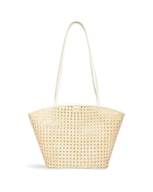 Bembien White Mira Large Rattan Tote