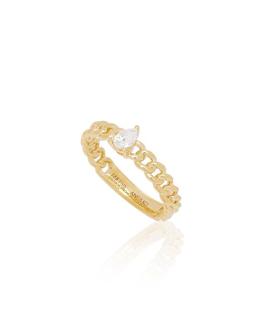 Anita Ko Metallic 18k Yellow Gold Diamond Chain Link Ring