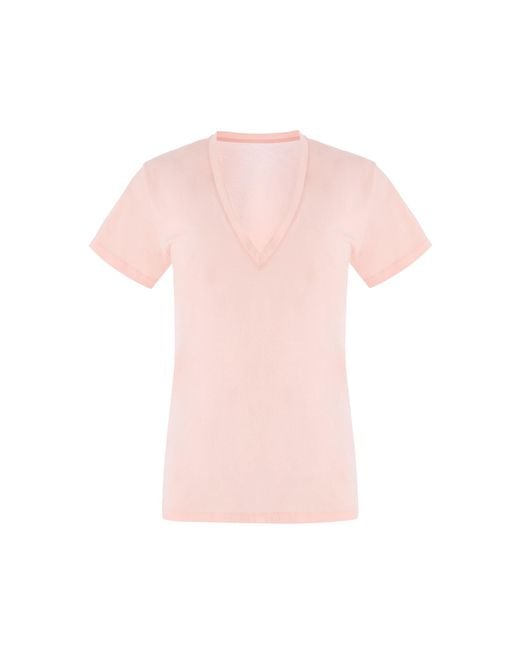 Another Tomorrow Pink Exclusive Cotton T-Shirt