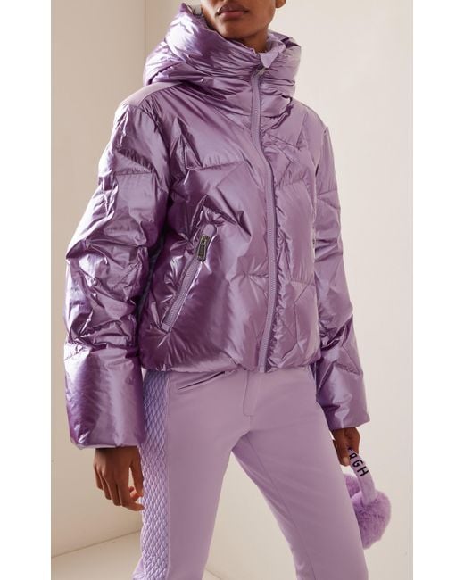 Goldbergh Glamstar Metallic Down Ski Jacket in Purple Lyst