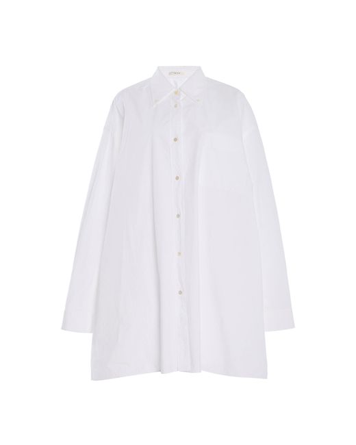 The Row White Victoria Cotton Poplin Long Shirt