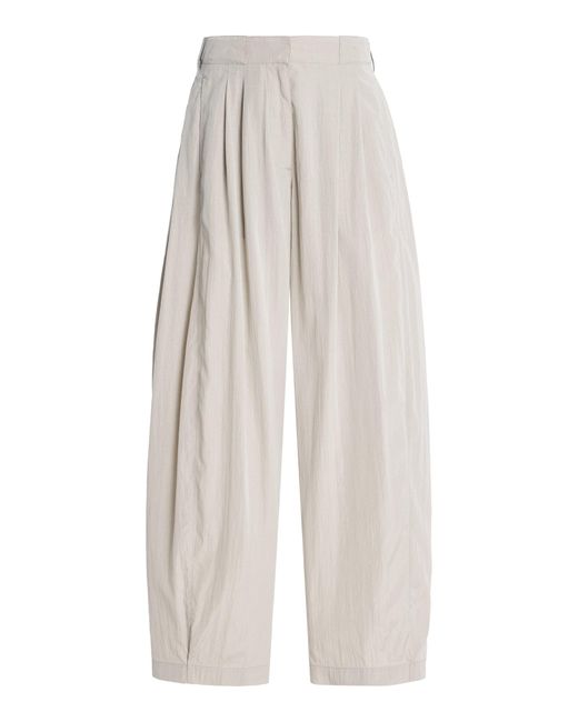 The Row White Iven Silk-Blend Barrel-Leg Pants