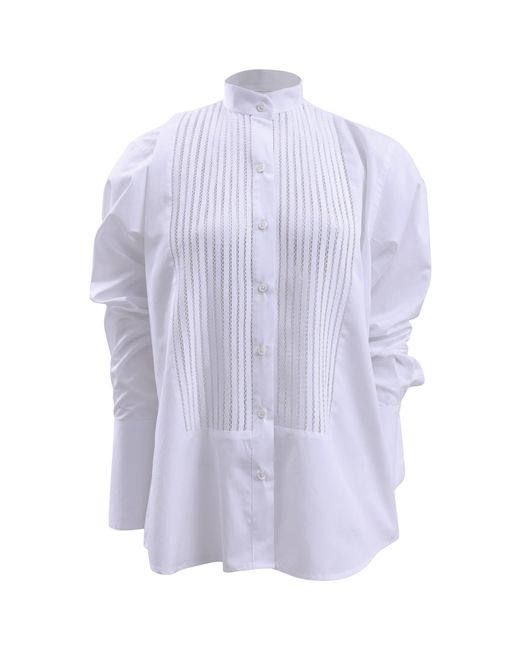 Francesca Miranda Purple Tuxedo Cotton Handwoven Blouse