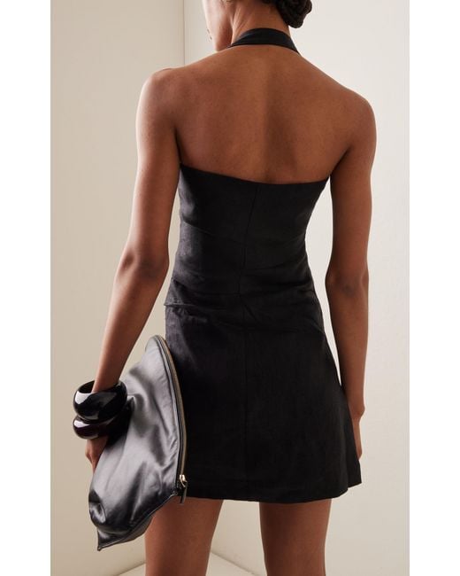 Sir. The Label Black Exclusive Noemi Linen Mini Halter Dress