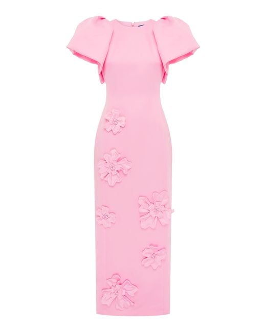 LEO LIN Pink Lucinda Puff-Sleeve Maxi Dress