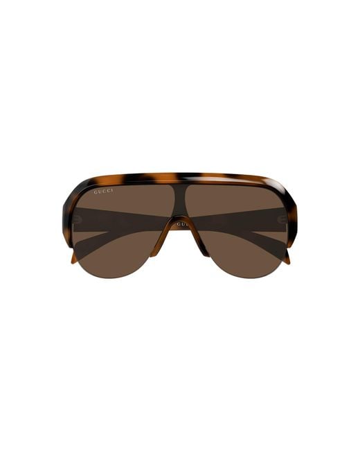 Gucci Brown Aviator-Frame Acetate Sunglasses