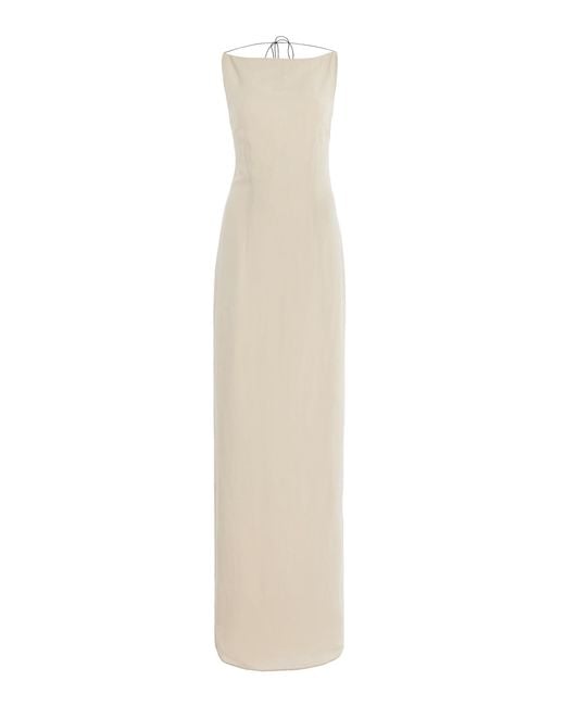 16Arlington White Hebe Crepe Gown
