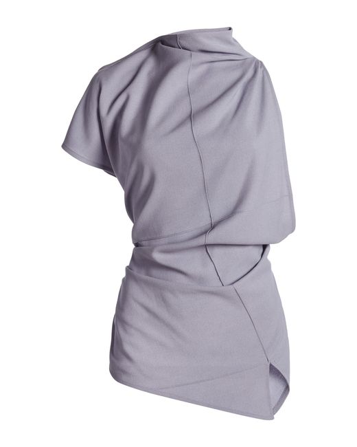 Victoria Beckham Purple Asymmetrical Gathered Top