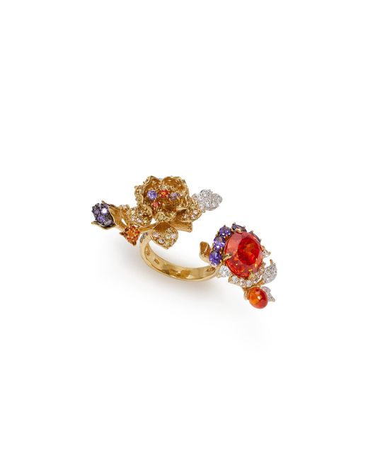 Anabela Chan Multicolor Imperial Delphinium 18k Gold Vermeil Sapphire, Amethyst, And Diamond Ring